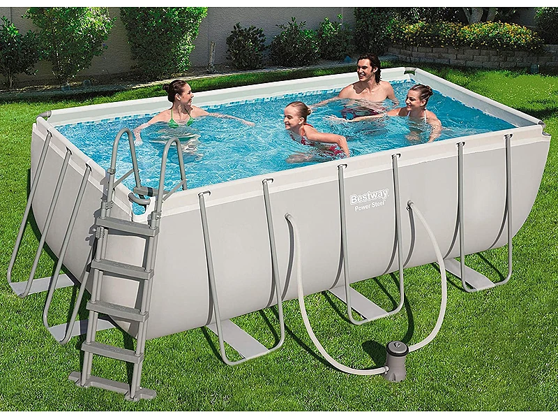 Bestway Power Steel 56456-GS18 (412x201x122 cm, con Depuradora Cartucho y Escalera)