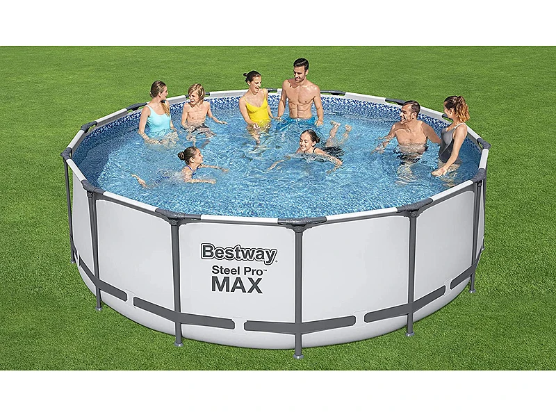 Bestway 5612X Steel Pro Max (427x122 cm, con Depuradora Cartucho 3.028 L/H Cobertor y Escalera)