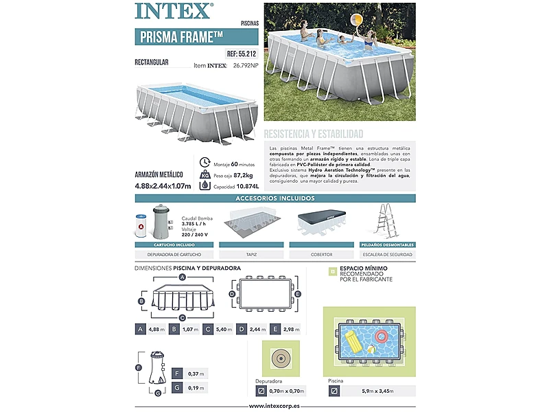 Intex 26792NP (488x244x107 cm, con depuradora)