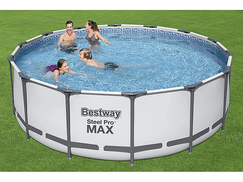 Bestway 5612X Steel Pro Max (427x122 cm, con Depuradora Cartucho 3.028 L/H Cobertor y Escalera)