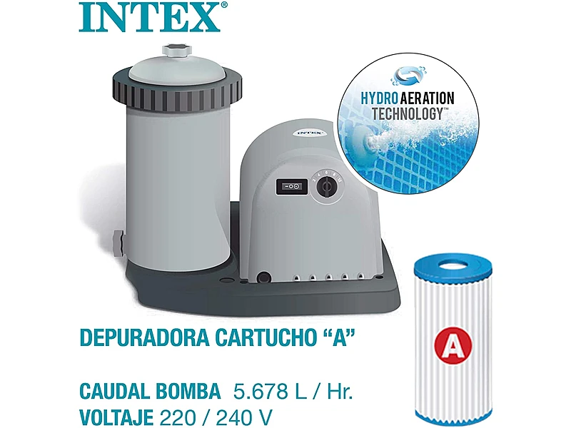 Intex 26744NP (549x122 cm, con depuradora, filtro tipo A, Greywood)