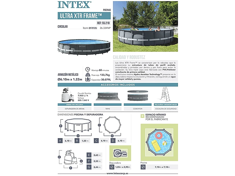 Intex 26334NP Ultra XTR Frame (610x122 cm, con depuradora)