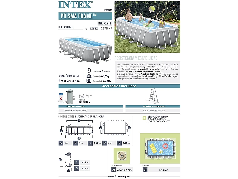Intex 26788NP (400x200x100 cm, con depuradora)