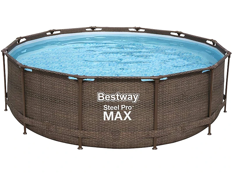 Bestway Steel Pro Max 1056709GSX20 (366x100 cm, con depuradora de cartucho, Diseño Rattan)
