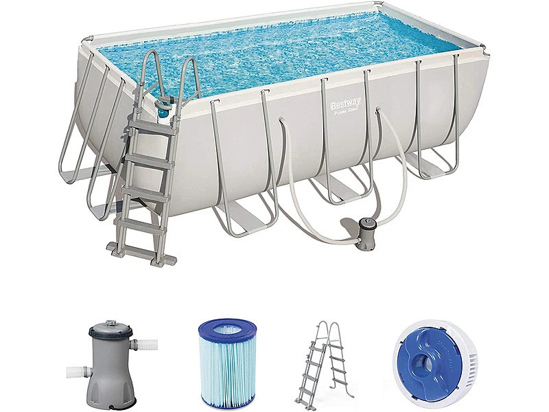 Bestway Power Steel 56456-GS18 (412x201x122 cm, con Depuradora Cartucho y Escalera)